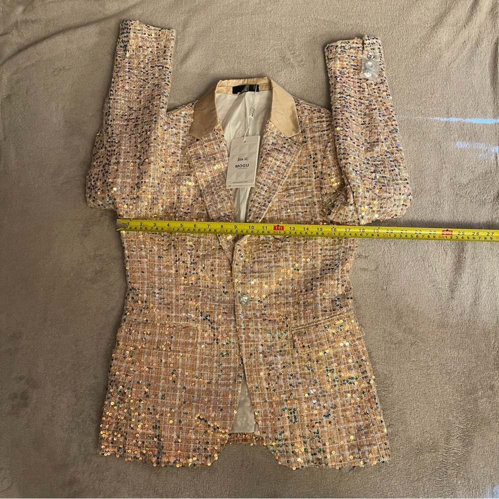 Men's Multicolor Sequin Blazer - Picture 6 of 13